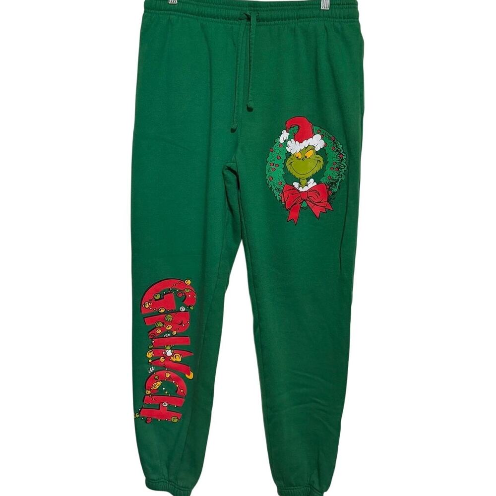 The Grinch Dr Seuss Mad Engine Green Red Christmas Sweatpants Size M